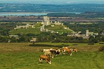 corfe castle, monument, panorama