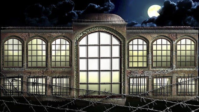 Free house mental hospital barbed wire illustration