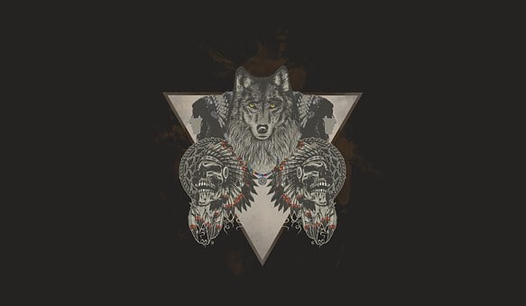 Free Indians Wolf illustration and picture