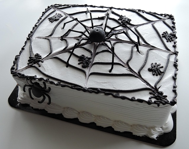 Halloween-Kuchen, Spinnen, Netz