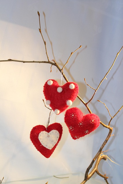 Harten, Rood, Tak, Kerst Decoratie