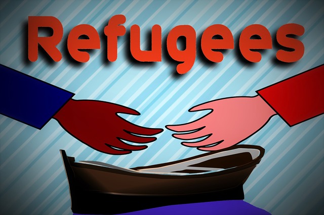 Download free HD stock image of Hand Boat Free hand boat refugee illustration