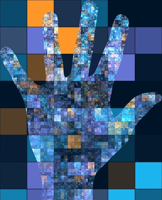 Free hand patchwork design illustration