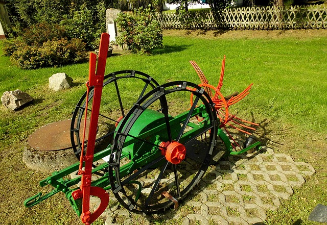 agricultural machine, potato harvester, centrifugal harvester, old, agriculture, machine, harvester, harvest, heidersdorf village museum, ore mountains