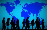 map of the world, human, group