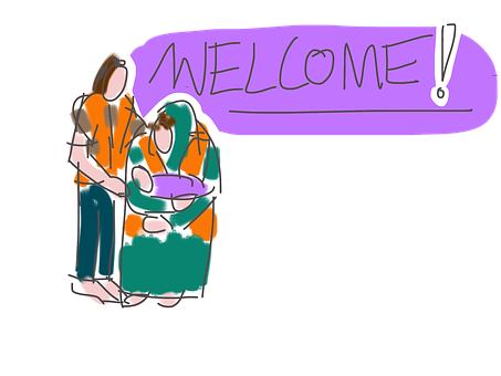 Free Refugees Welcome illustration and picture