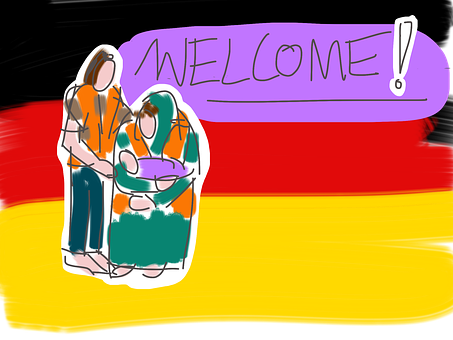 Free Refugees Welcome illustration and picture