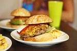 hamburger, fast, lettuce