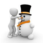 snow man, build, friendly