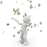 money rain, euro, bank