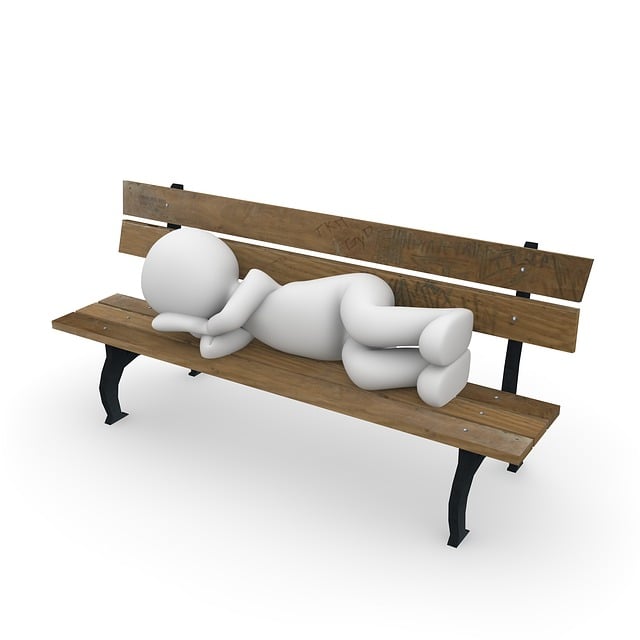 Free leisure time park bench sleep illustration