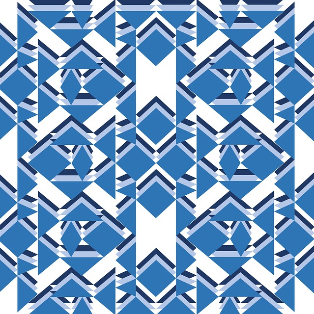Free geometric pattern blue illustration
