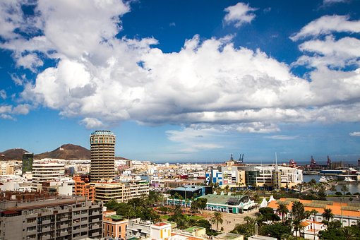 Las Palmas, Canario, Ciudad, Nube, Azul
