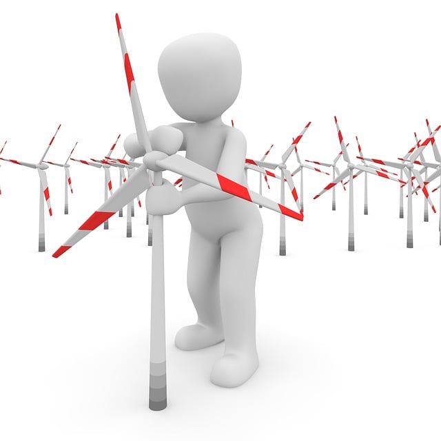 Free wind power alternative energy windmill illustration