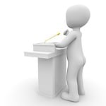 speech, stage, lecture