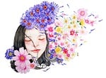 watercolor, character, small fresh