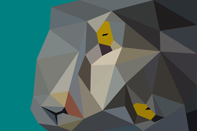 Free cat low poly head illustration