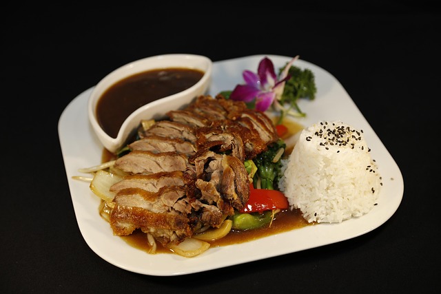 duck, rice, yin yang restaurant, meal, dish, rice, rice, rice, meal, dish, dish, dish, dish, dish