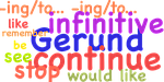 gerund, infinitive, verb