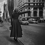 manhattan, street, lady