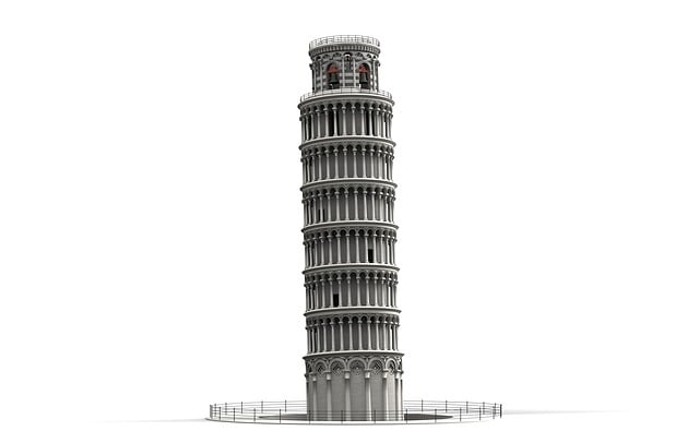 Free crooked tower pisa illustration