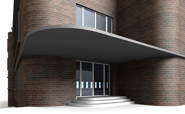 Free office building villa rendering illustration