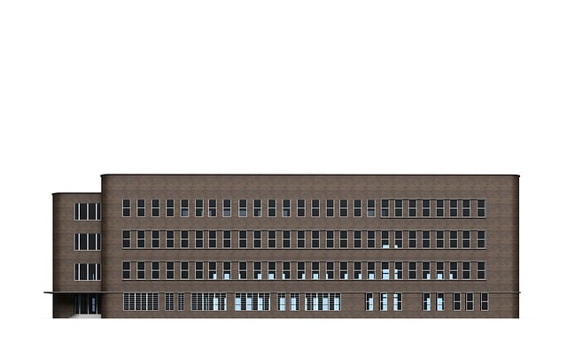 Free office building villa rendering illustration