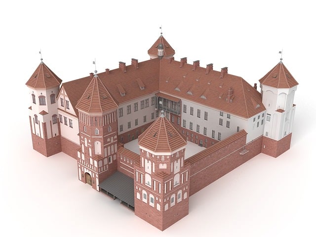Free castle knight's castle middle ages illustration