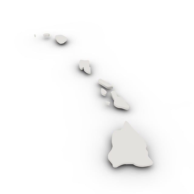 Landkarte, Hawaii, Flagge, Grenzen