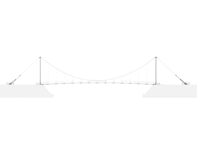 Free bridge building architecture illustration