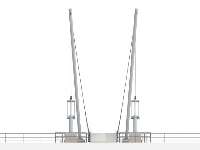 Free bridge building architecture illustration