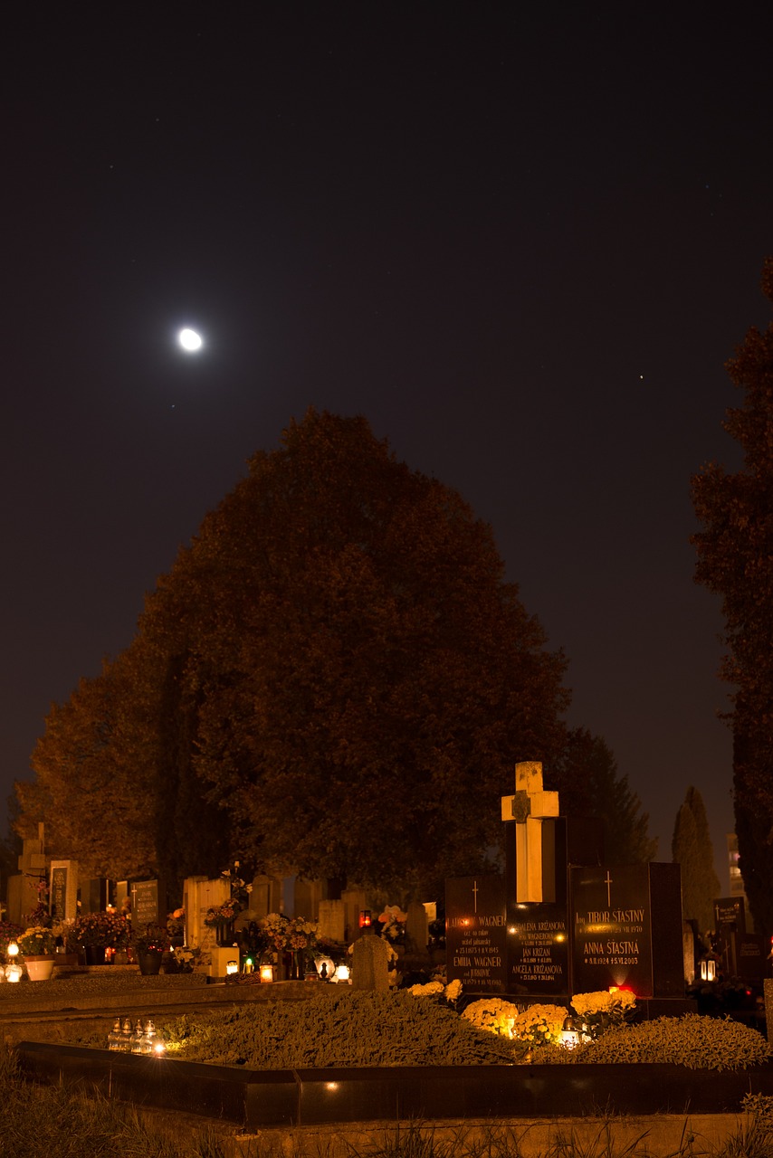 Friedhof Kerzen Nacht