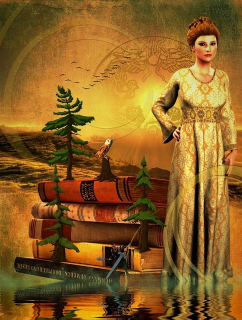 Free princess owl fairy tale illustration