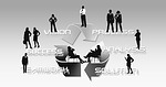 businessmen, silhouettes, man