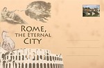 postcard, rome, colosseum