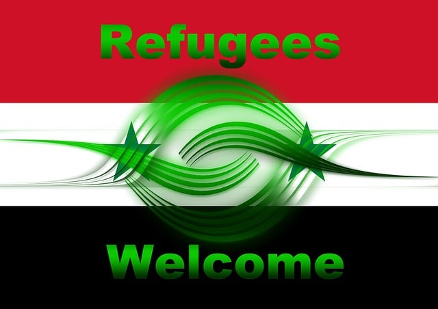 Syrien, Flygtninge, Flag, Velkommen