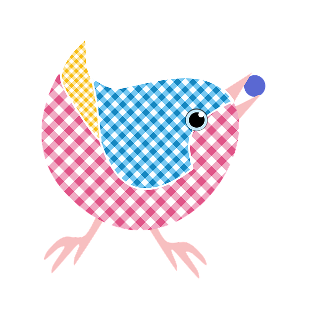 Free bird gingham nature illustration