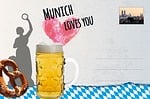 postcard, munich, breze