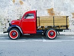 truck, red truck old truck, vintage truck