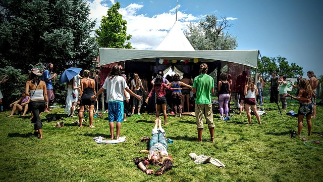 Festival, Hippies, Glücklich, Hippie