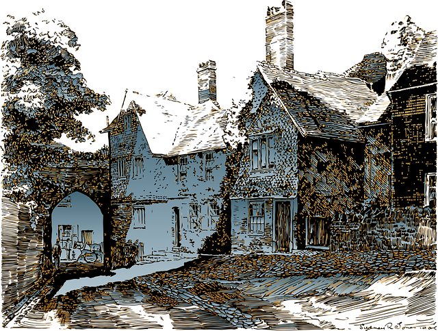 to village how craft Houses, Medieval  illustration: Old, Free  Village, Free