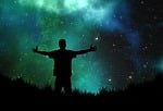 universe, person, silhouette
