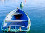 boat, rowing boat, blue boat