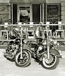 harley davidson, cafe, chalk board