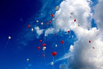 balloon, heart, love