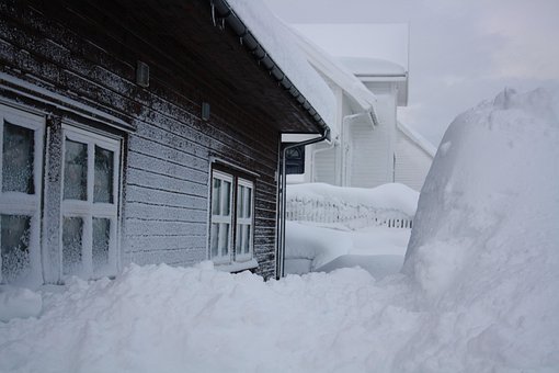 Snow, House, Winter, Blizzard, Snowbound