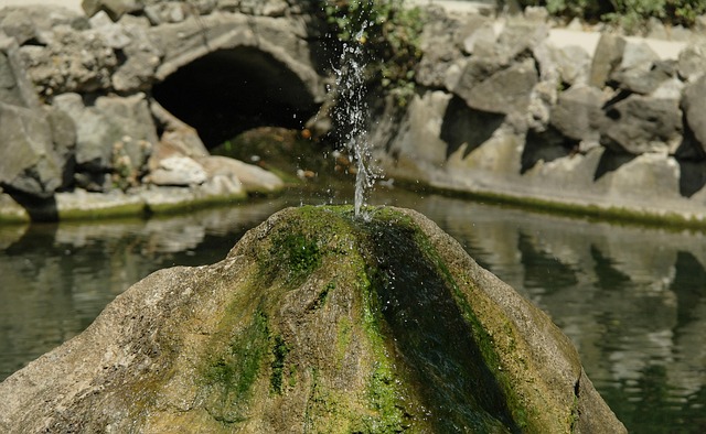 Fels, Brunnen, Wasser, Tropfen, Jet