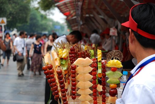 Eten, Kraam, China, Markt, Kleurrijk