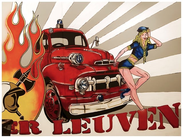 Free fire department leuven wall decoration illustration