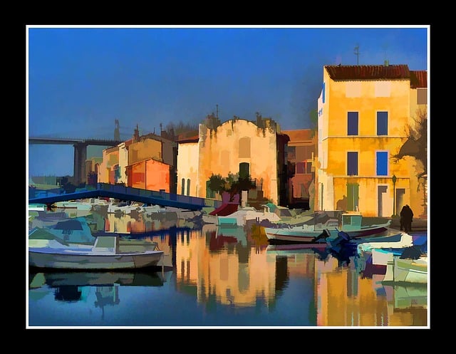 Free martigues port provence illustration
